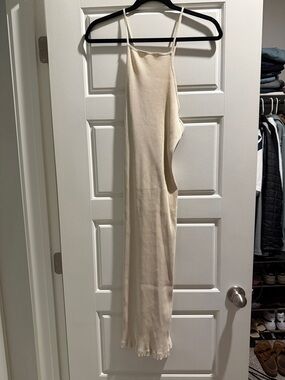 Zara Cream Ribbed Knit Dress